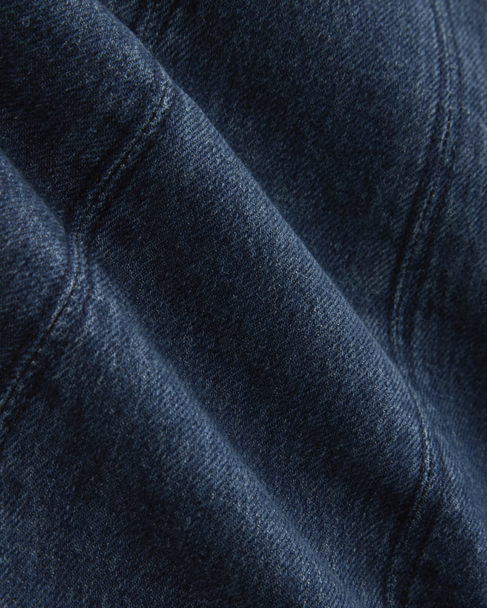 Denim Button-Front Mini Dress in Dark Indigo — detail view