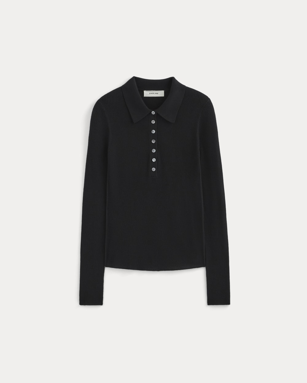The Polo in Ultrasoft Merino in Black — alternate view