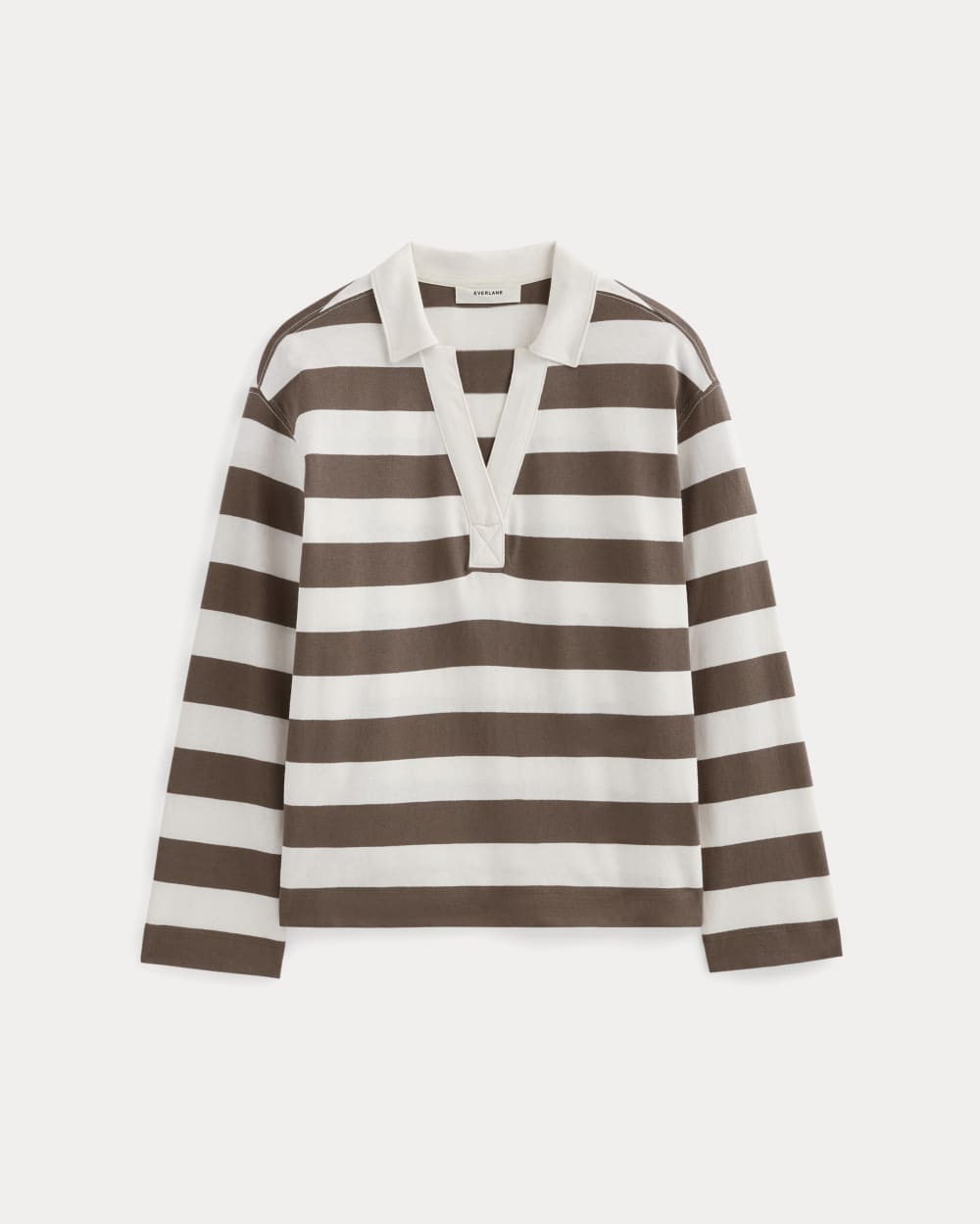 The Mariner Rugby Top in Deep Taupe / Bone — alternate view