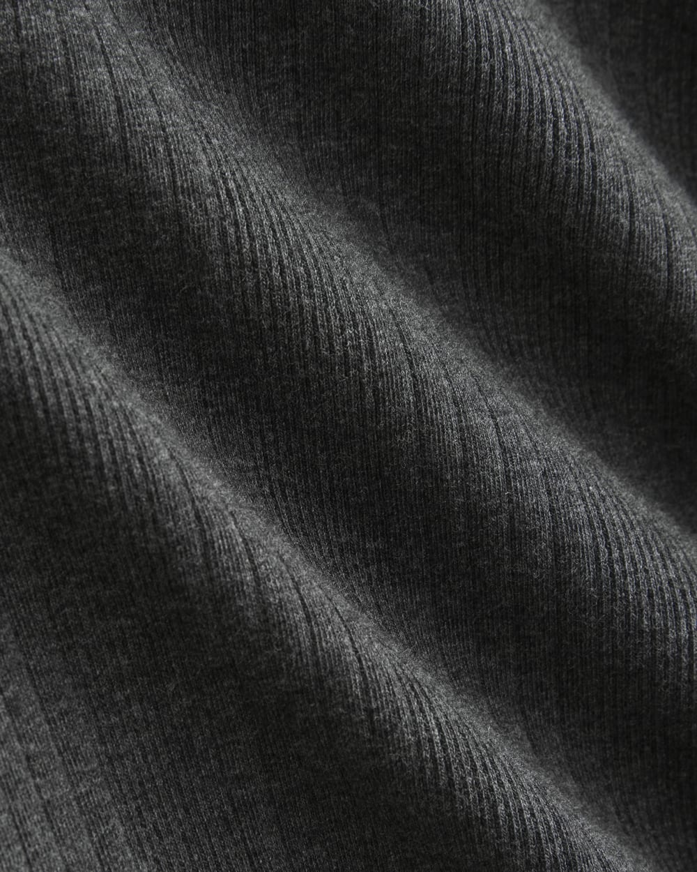 Lounge Rib Cropped Shirt in Heathered Soot — detail view