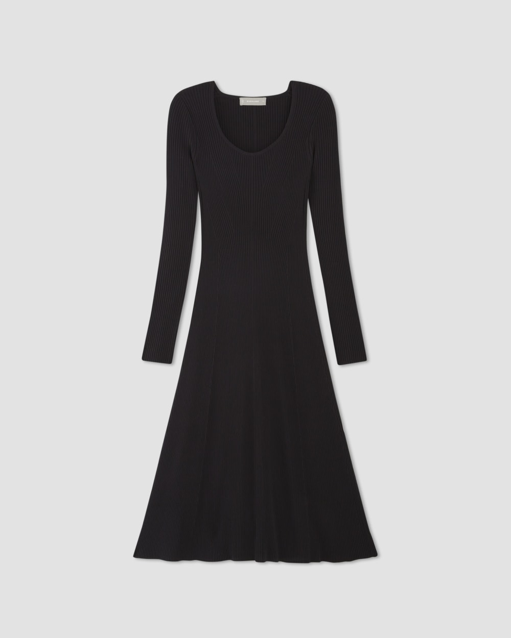 The Ribbed Scoopneck Dress in Black — alternate view