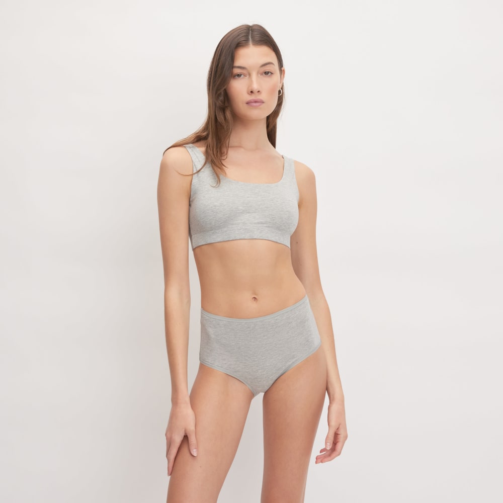 The Cotton High-Rise Hipster in Heathered Grey — front view