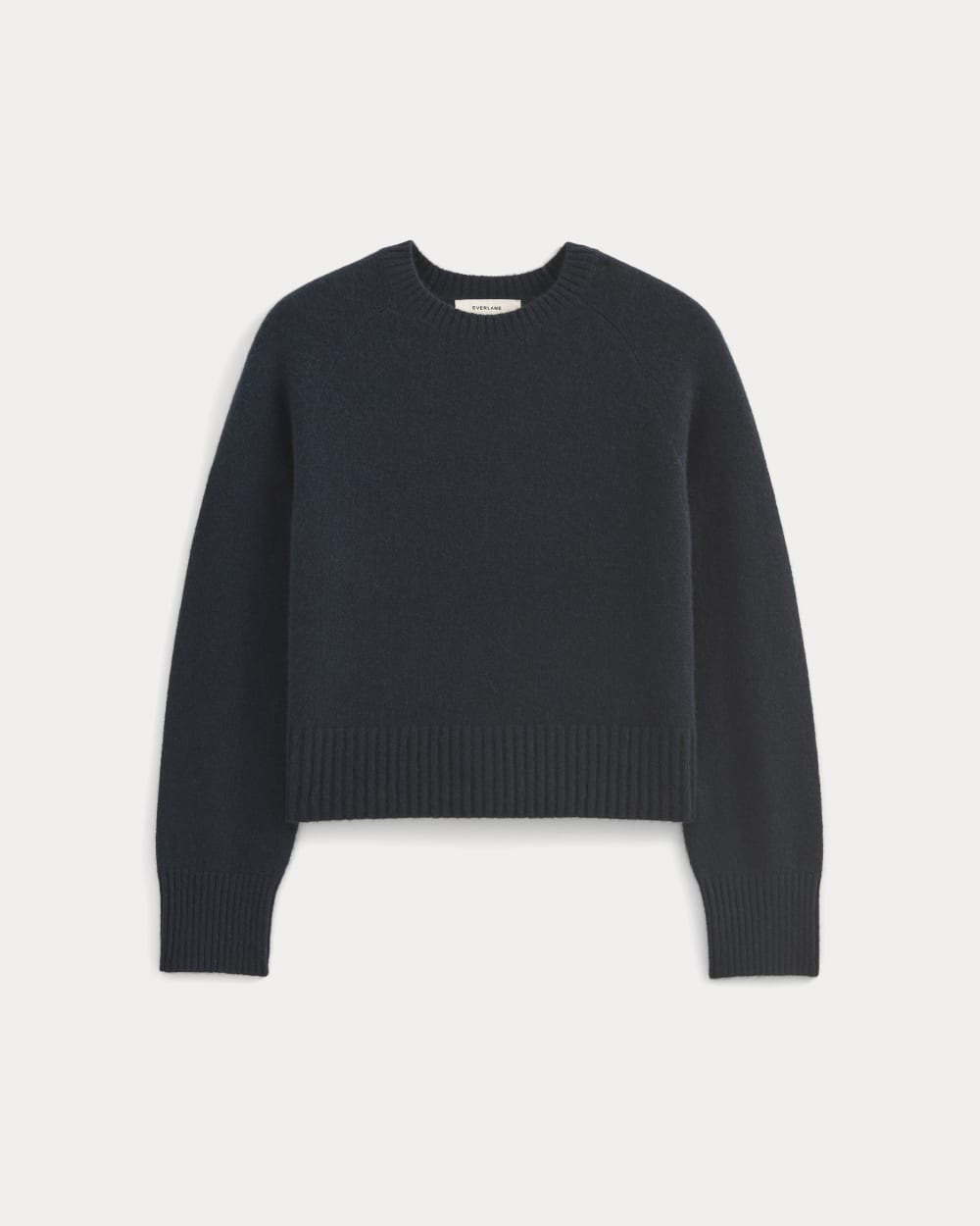 The Boxy Crew in Cashmere in Navy — alternate view