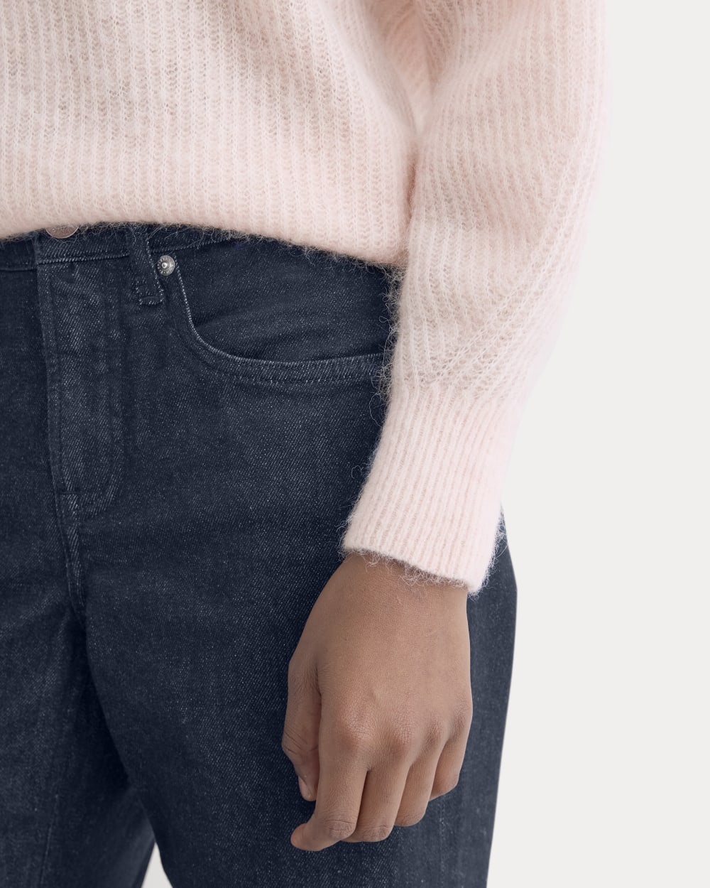 The Cocoon Crew in Alpaca in Soft Rose — detail view