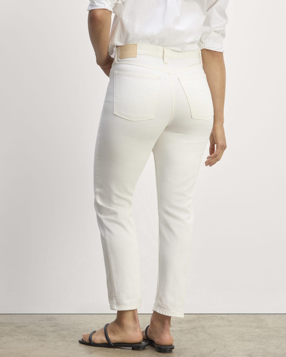 The Super-Soft Relaxed Jean in Bone — detail view