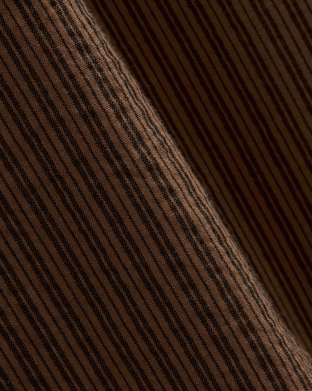 The Gauze Smock Dress in Carob Brown / Black — detail view