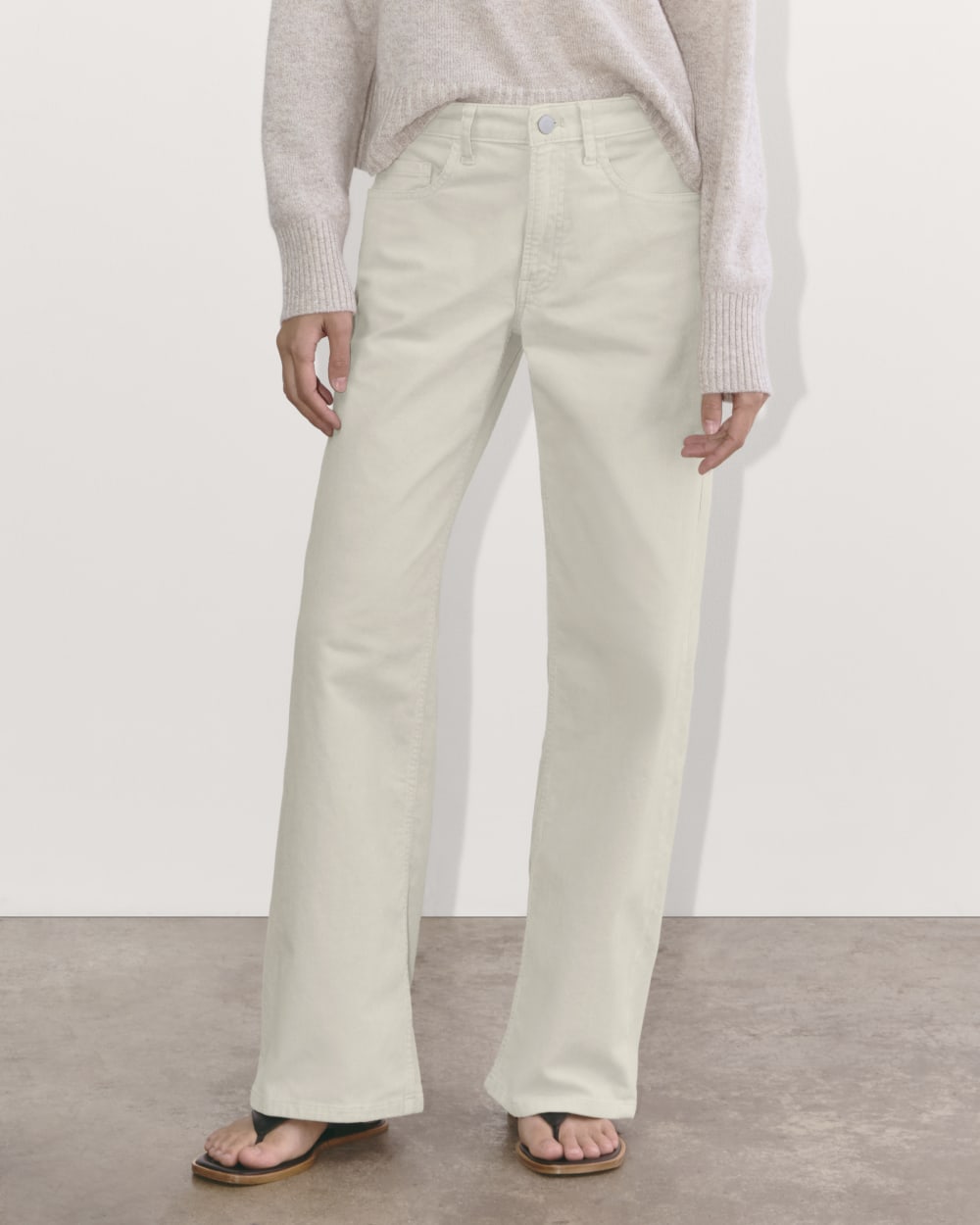 The Mid-Way Pant in Corduroy in Sandstone — detail view
