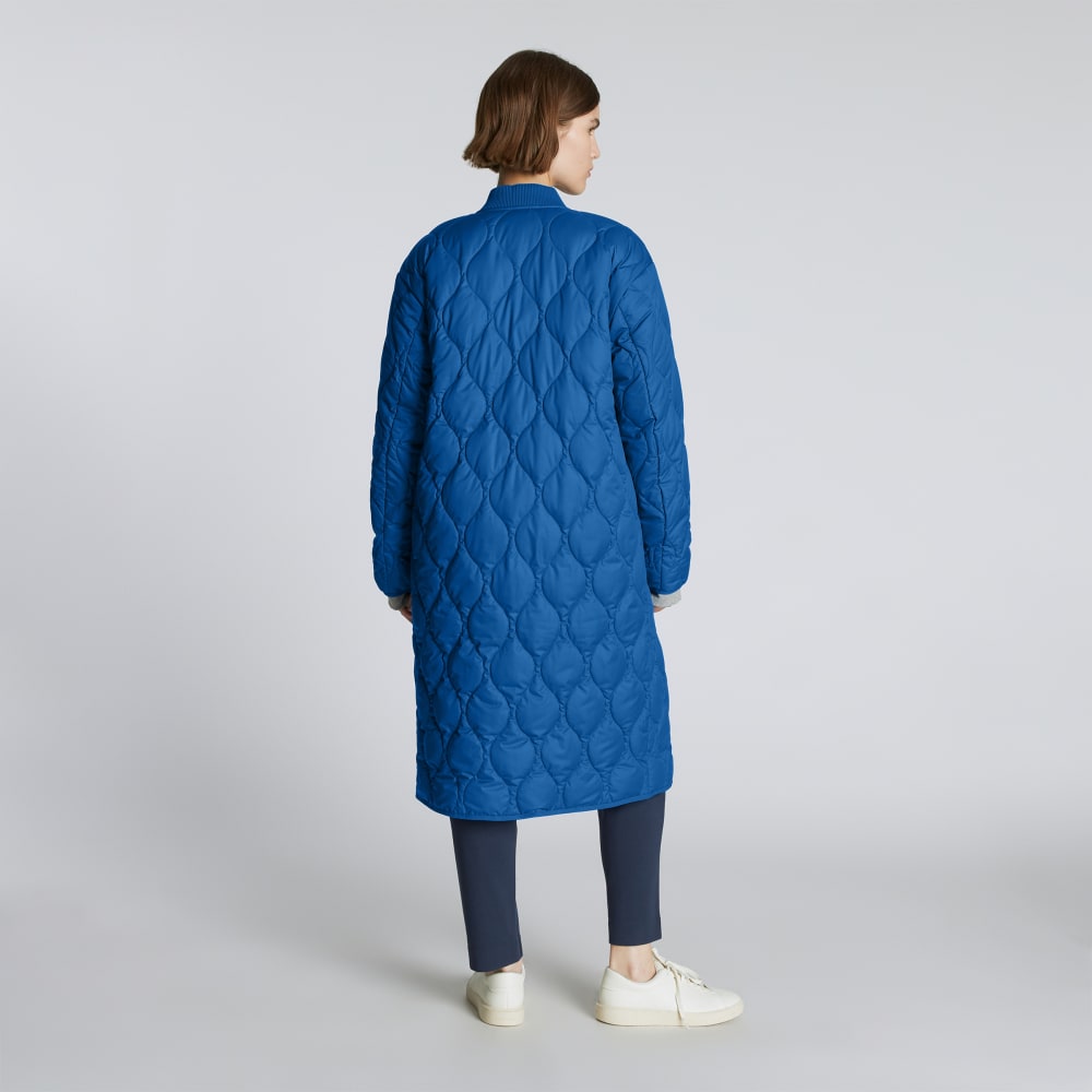 The ReNew Long Liner in Lapis Blue — detail view