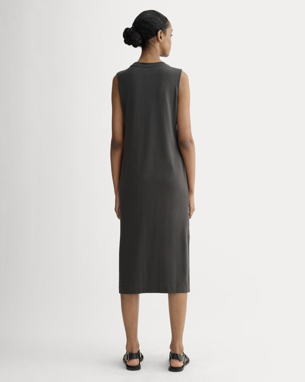 The Weekend Tank Dress in Washed Black — detail view