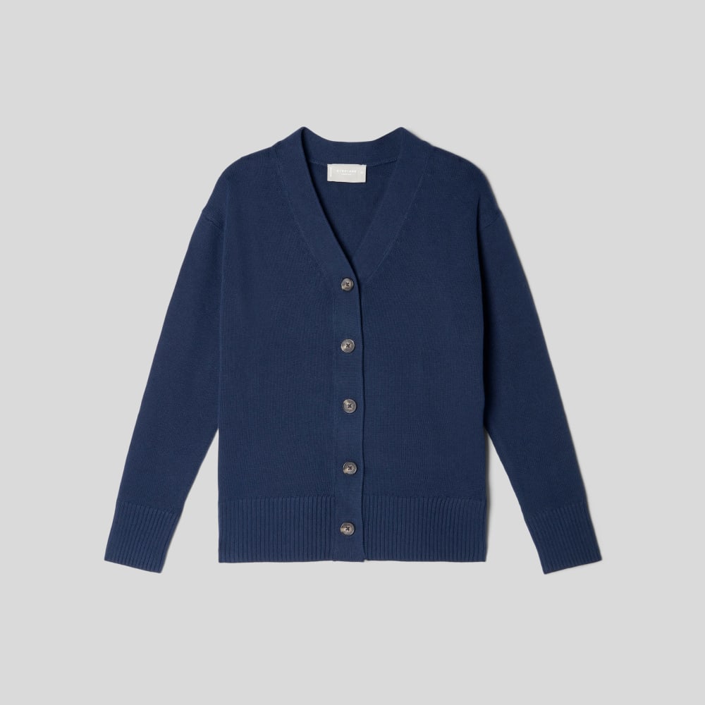 The Organic Cotton Cardigan in Navy — alternate view