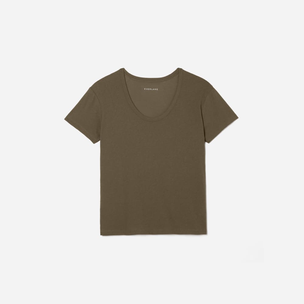 The Air Scoop-Neck Tee in Beech — front view