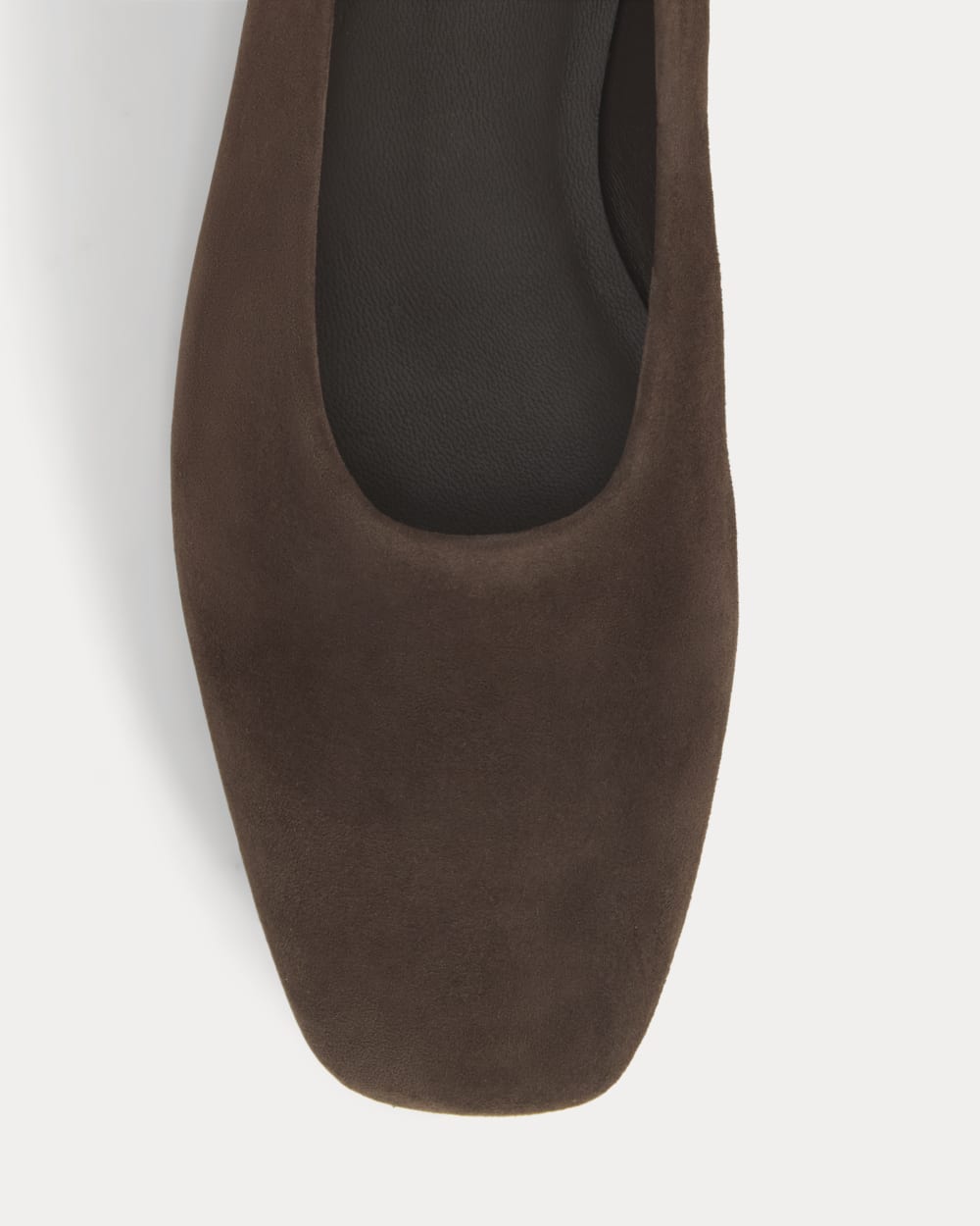 Gallery Square-Toe Flat in Deep Brown — detail view