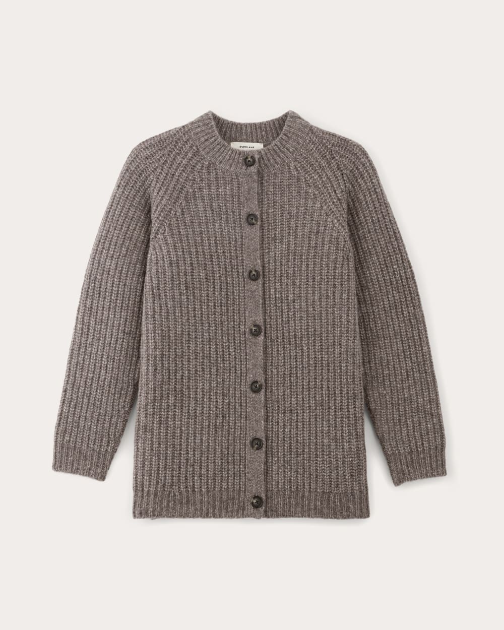 The Fisherman Cardigan in Cloud in Taupe Melange — alternate view