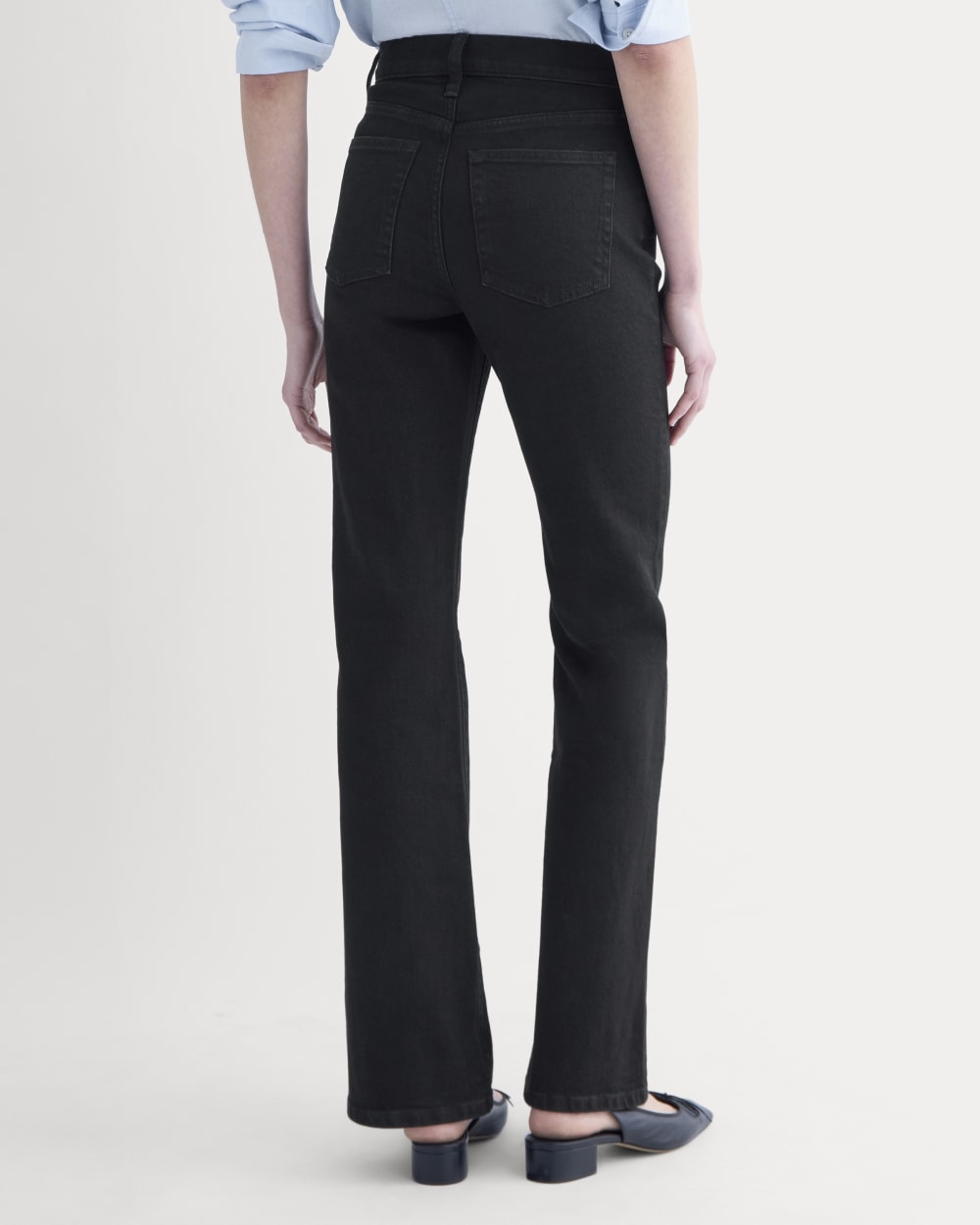 High-Rise Slim Bootcut Jean in Black — detail view