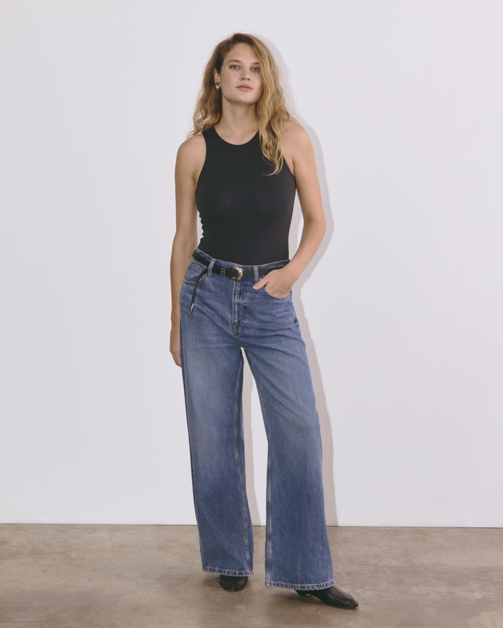 The Cutaway Tank Bodysuit in Black — front view