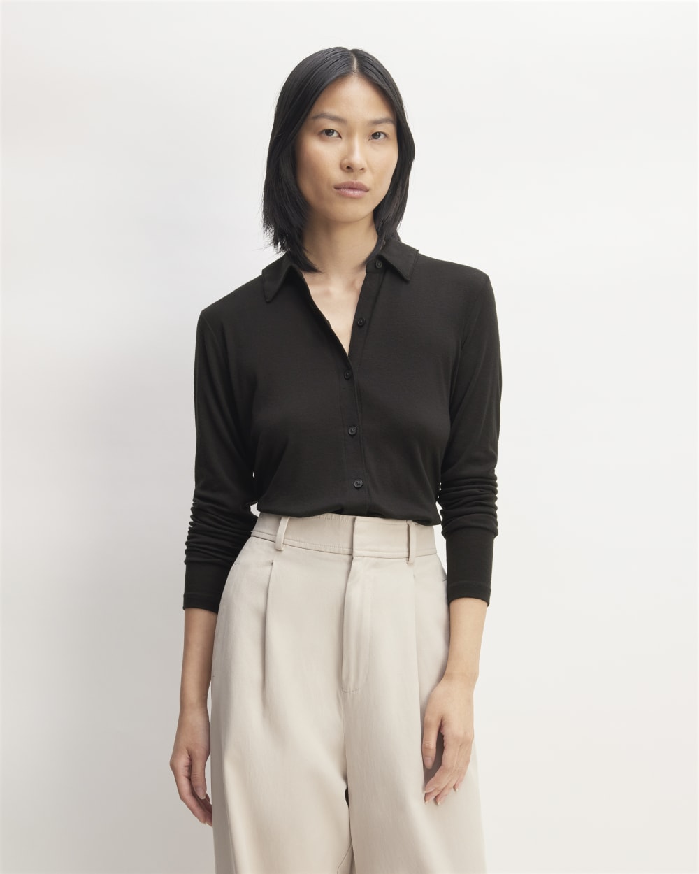 The Must-Have Shirt in Butterluxe in Black — front view