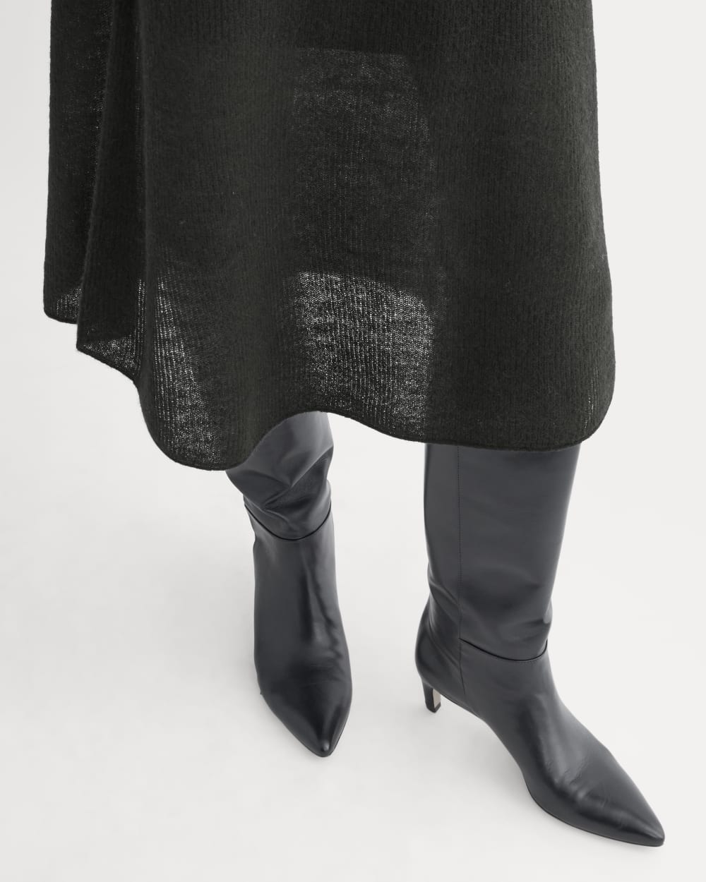 The Air Alpaca™ Sweater Dress in Black — detail view