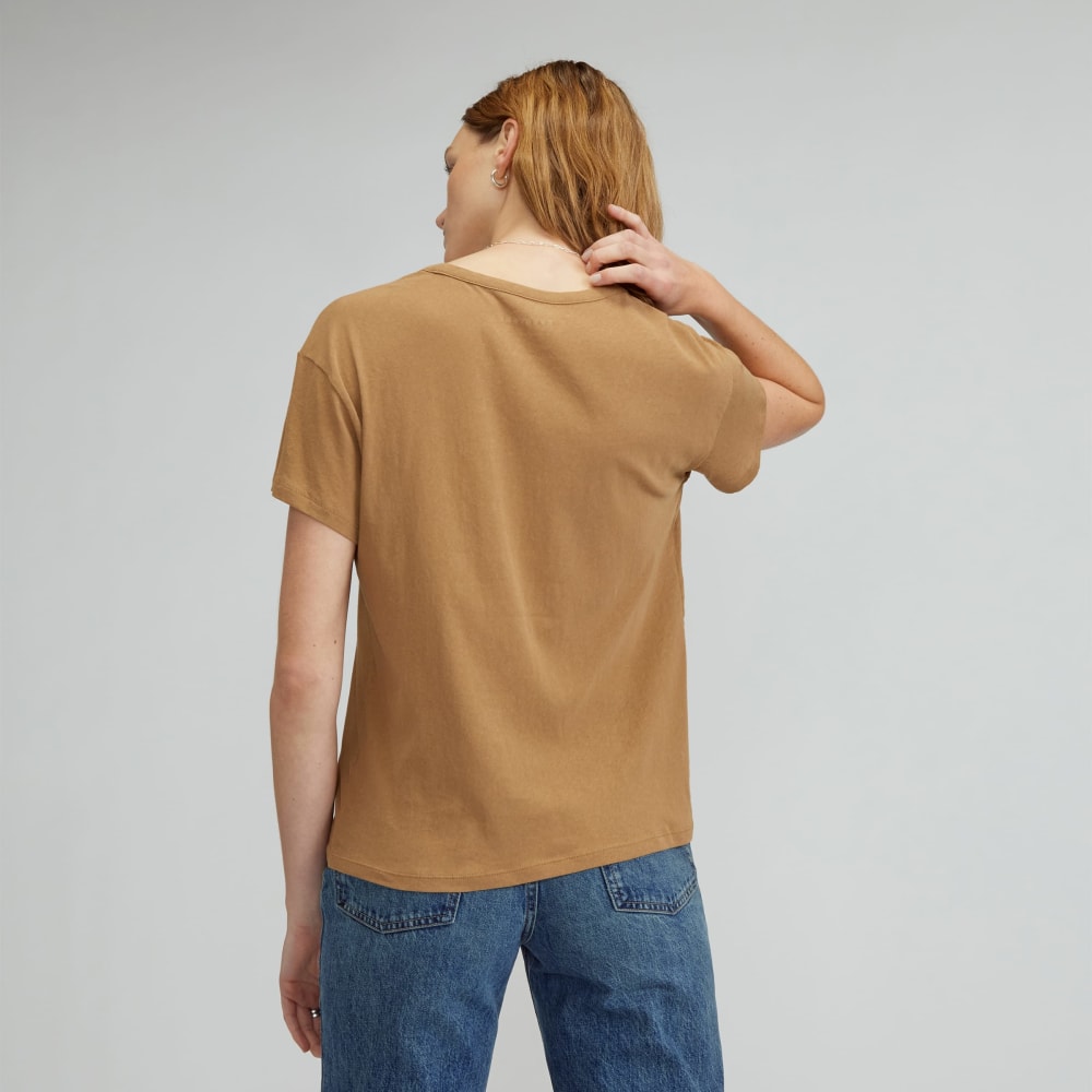 The Air Scoop-Neck Tee in Toasted Coconut — detail view