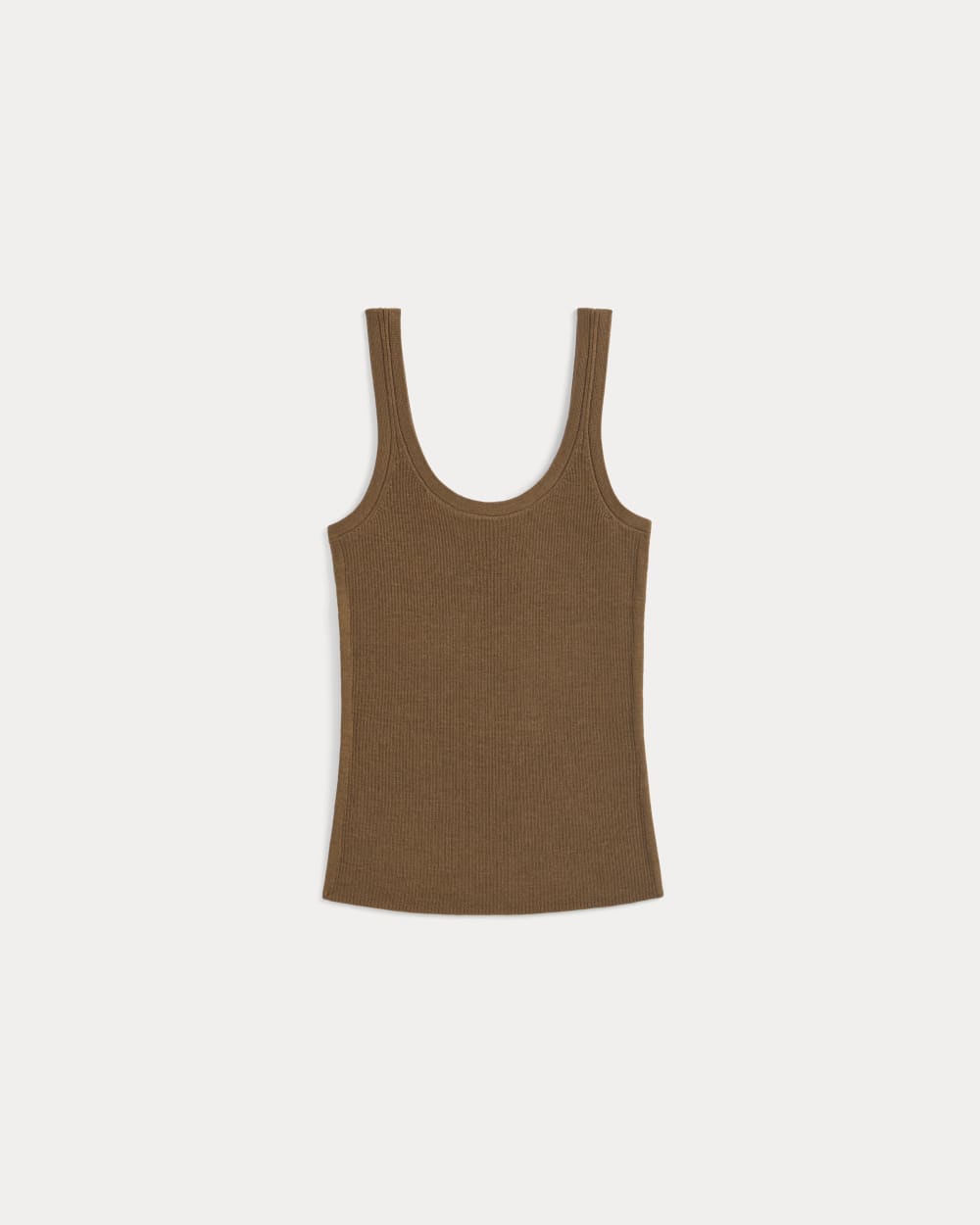 The Light Ribbed Cami in Ultrasoft Merino in Heathered Toffee — alternate view