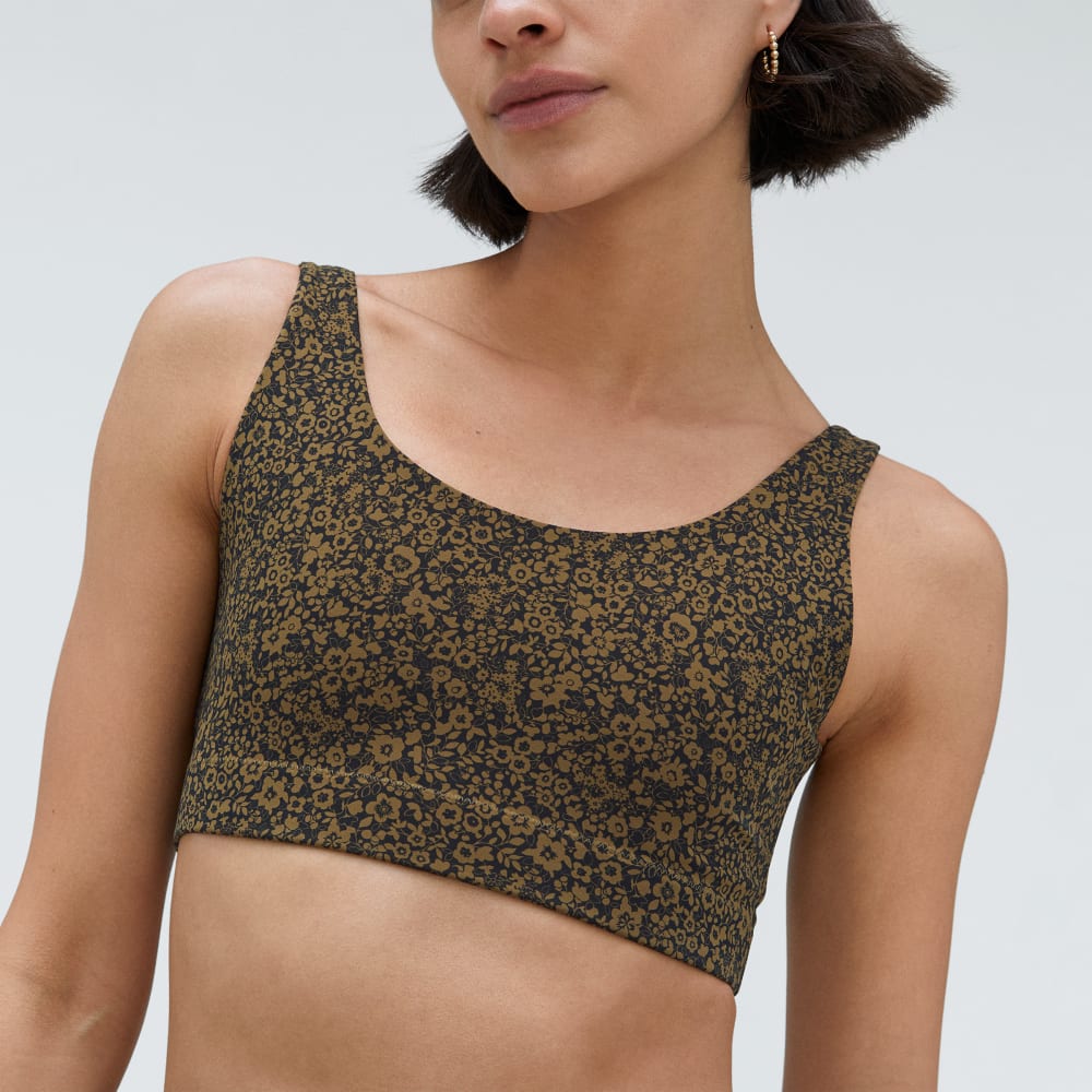 The Perform Bra® in Black / Breen Floral — detail view