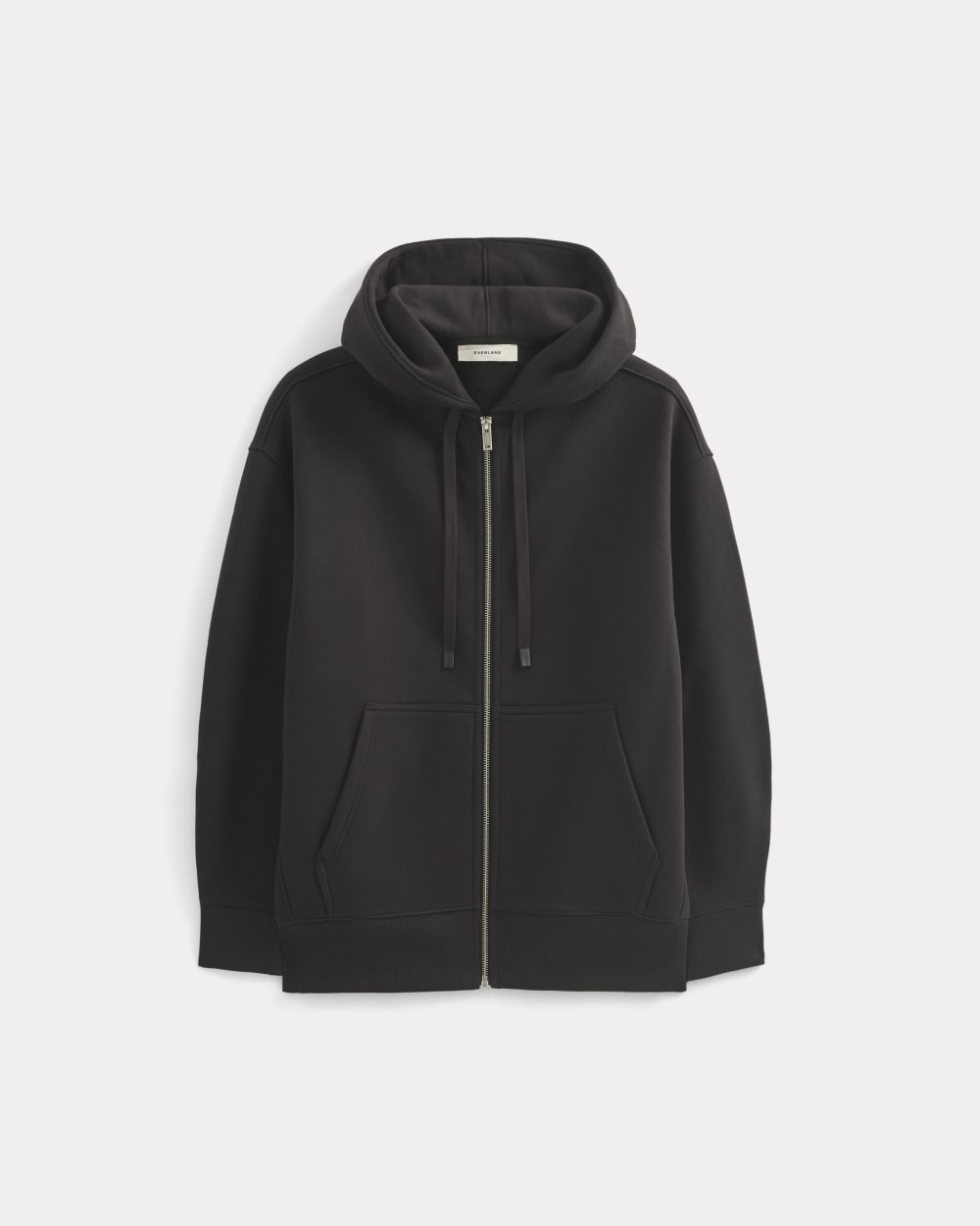 Luxe Fleece Oversized Full-Zip Hoodie in Black — alternate view