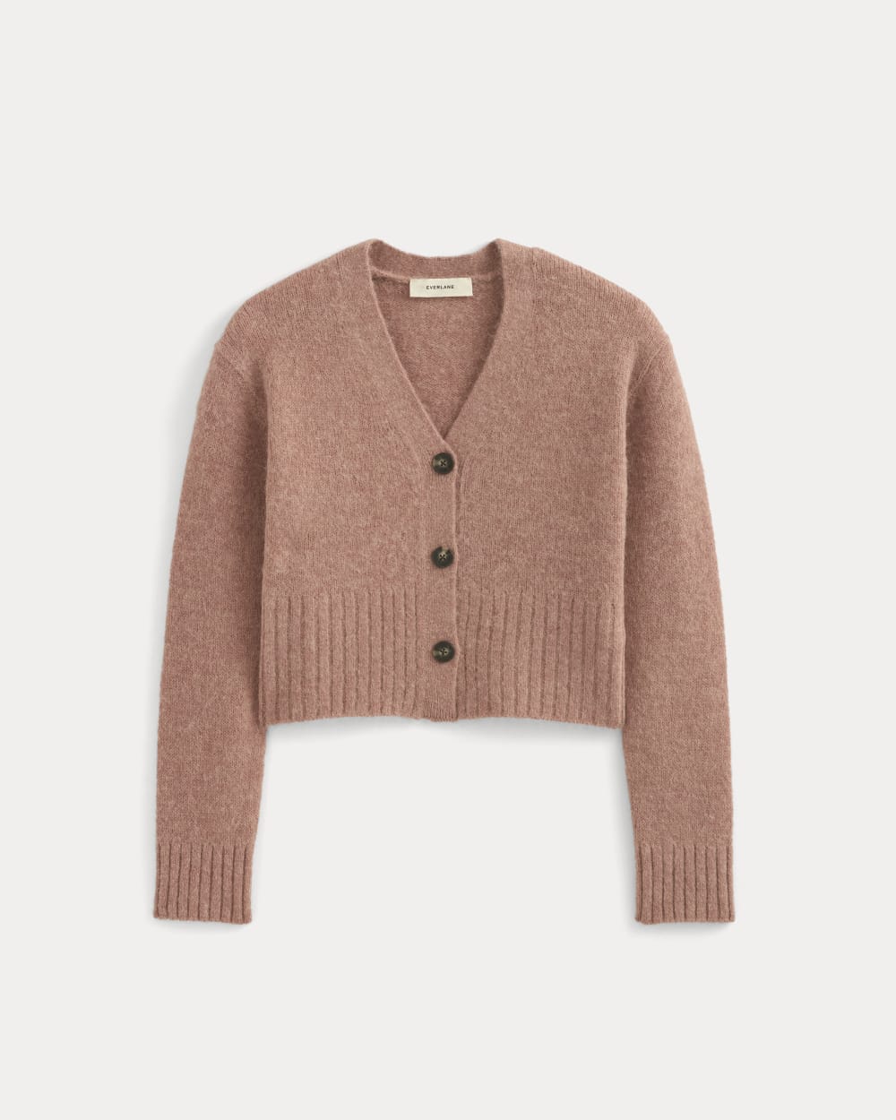 High V Cropped Cardigan in Alpaca in Heather Ash Rose — alternate view