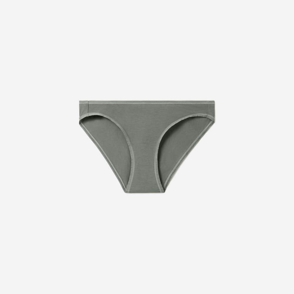 The Cotton Bikini in Dark Sage — front view