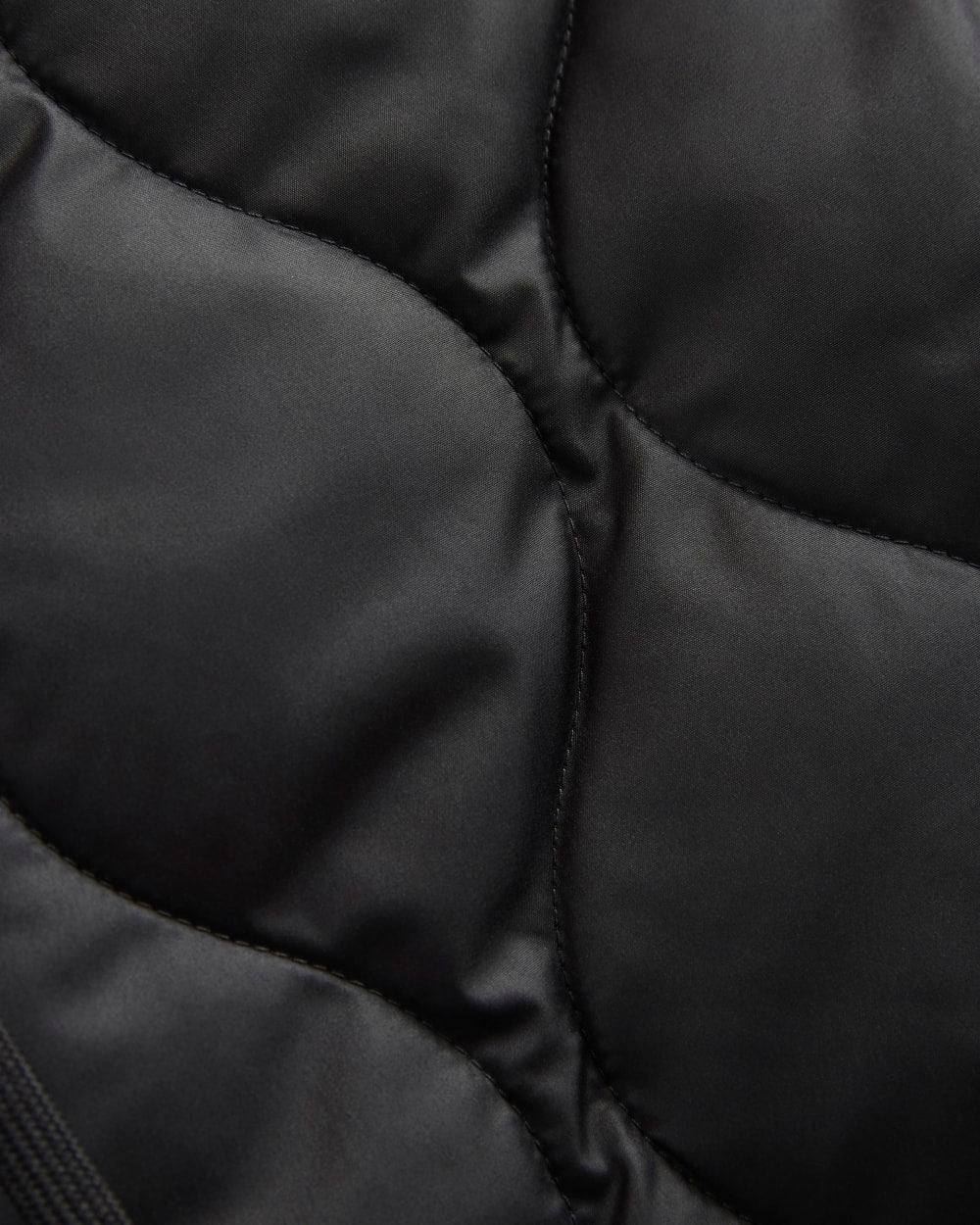 ReNew Quilted Hooded Liner in Black — detail view