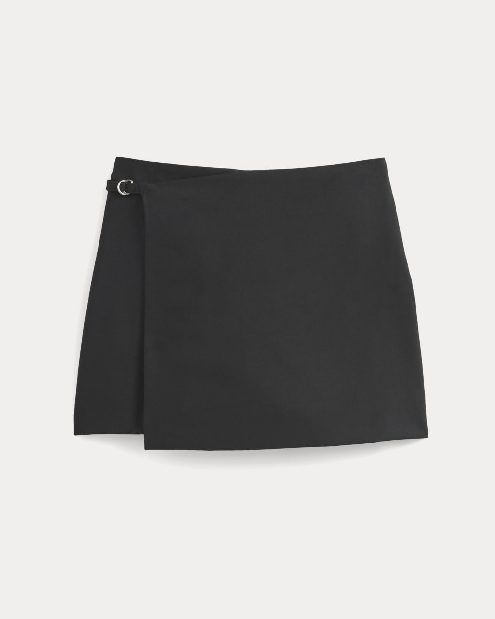 Wrap Mini Skort in Tailor Twill in Black — alternate view