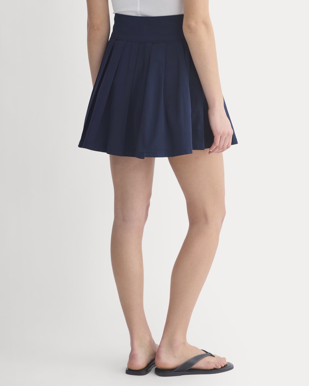 Utility Pleated Mini Skirt in Navy — detail view