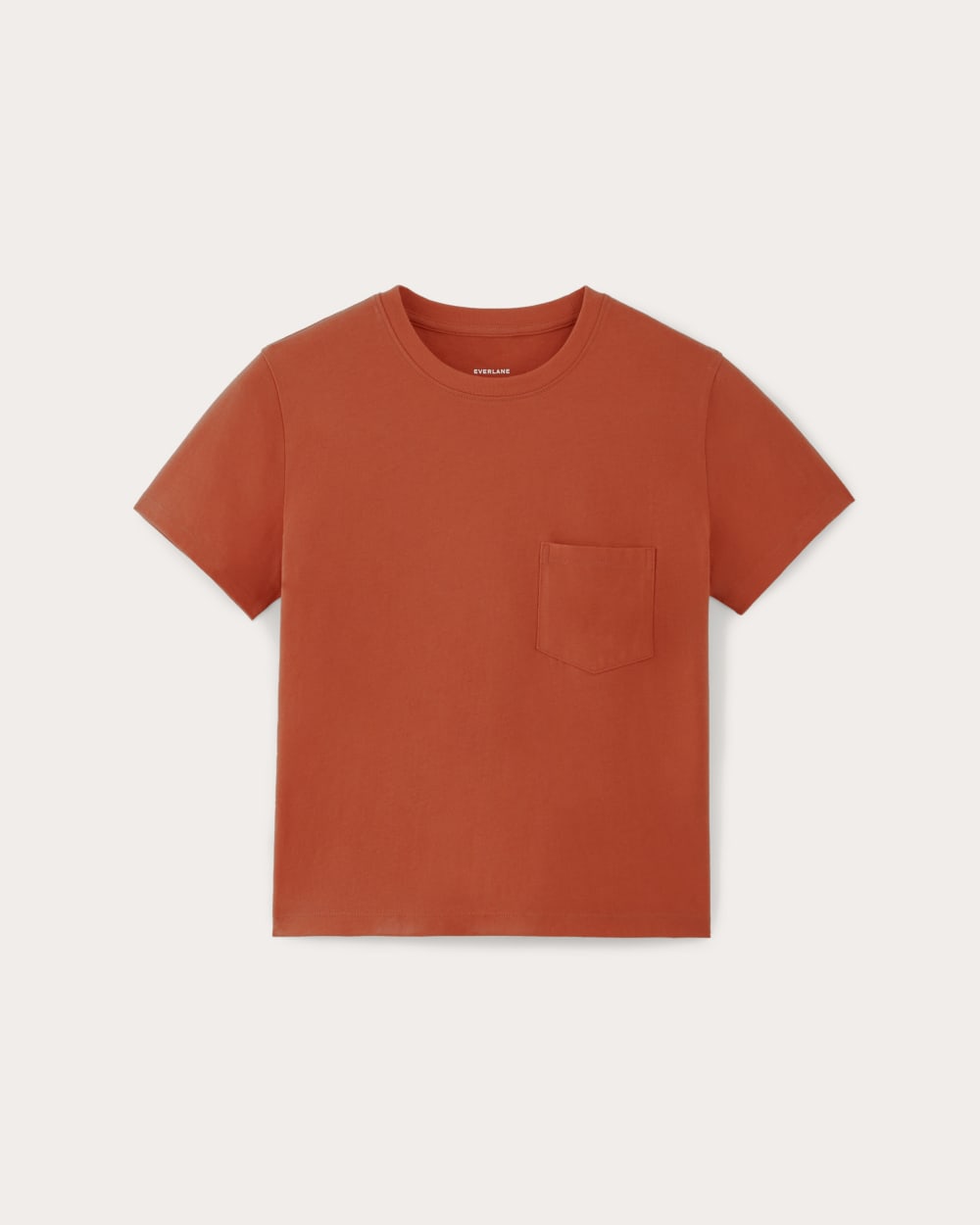 The Box-Cut Tee in Essential Cotton in Poppy Red — alternate view