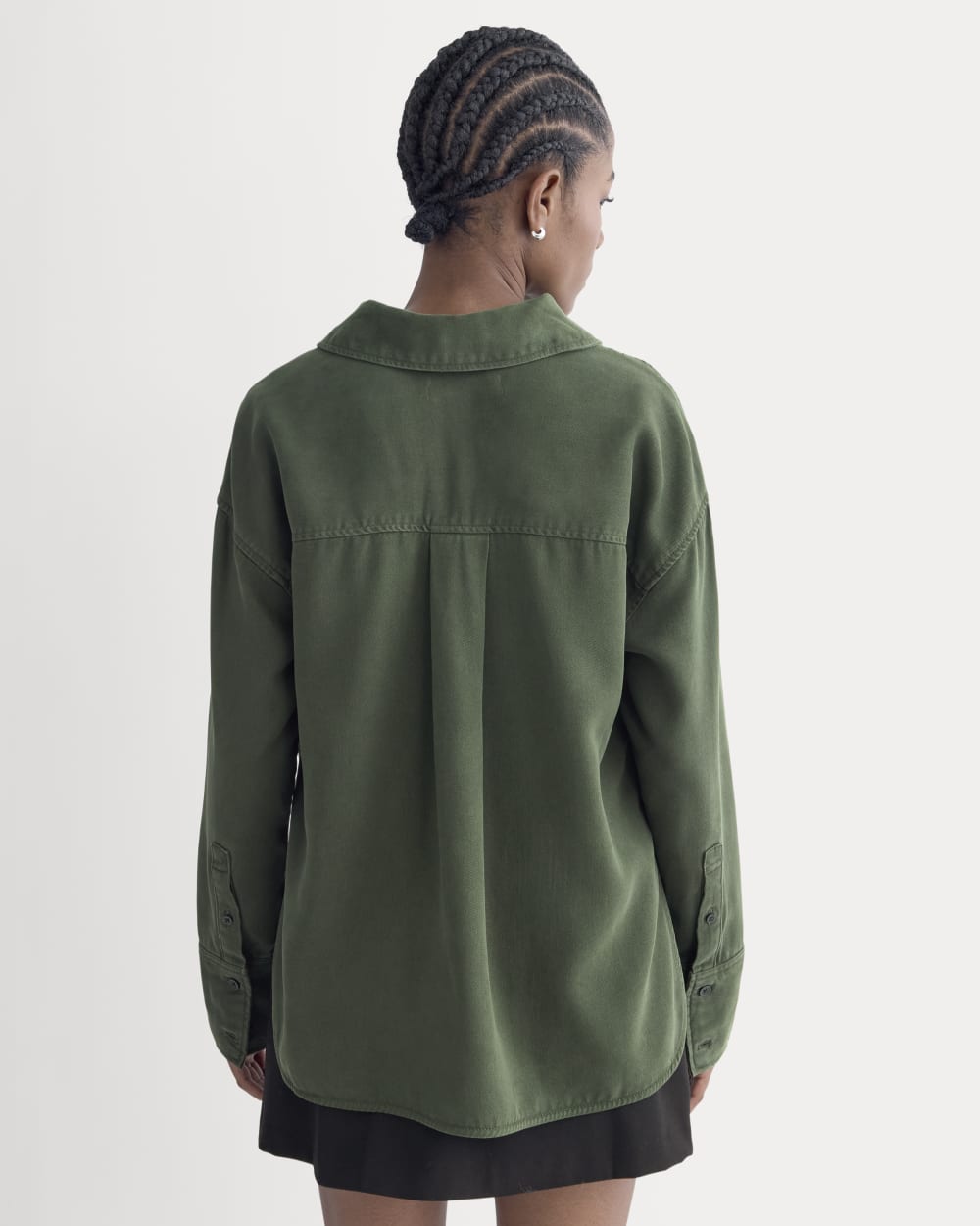 Boxy Shirt in Buttersoft in Dark Forest — detail view
