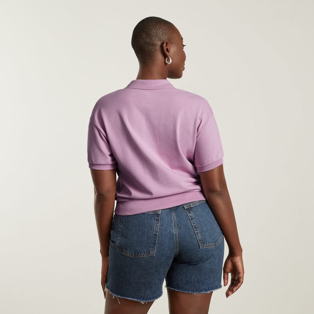 The Oversized Polo in Lilac — detail view