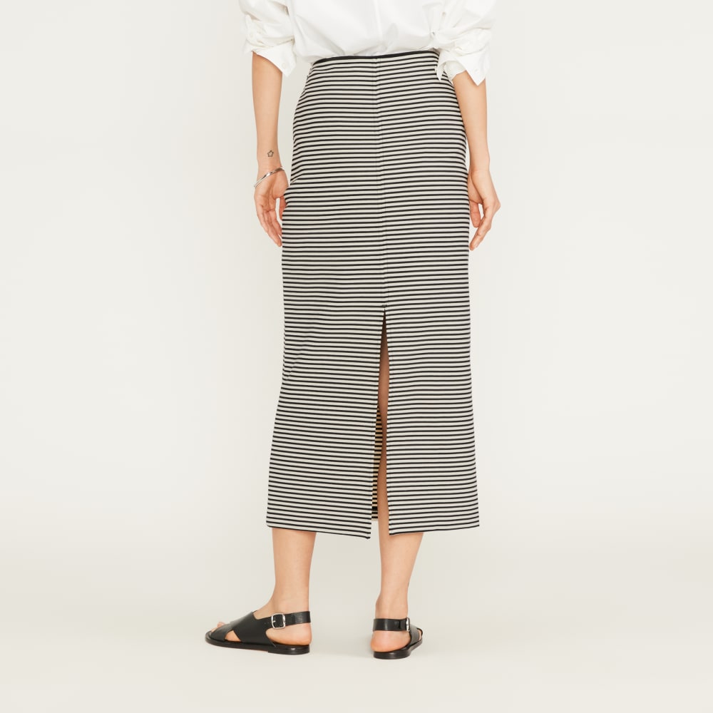 The Dream Maxi Skirt in Parchment / Black — detail view