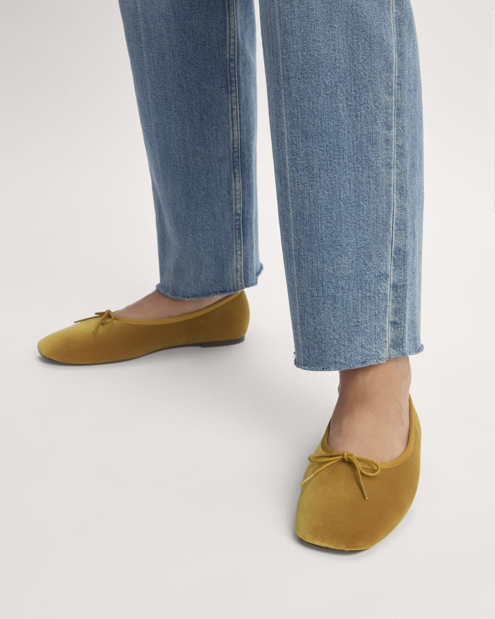 The Day Ballet Flat in Golden Sun Velvet — alternate view