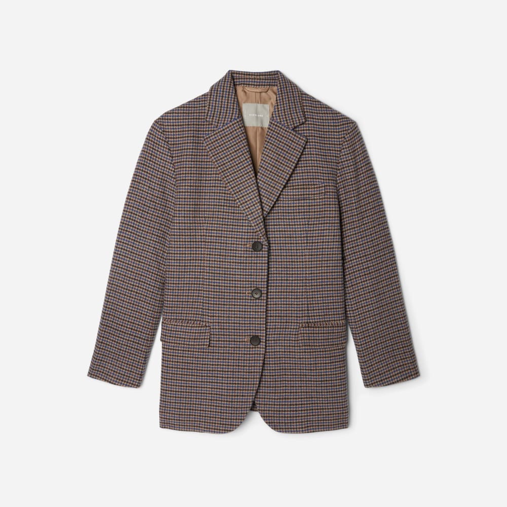 The ReWool® ’80s Blazer in Blue / Brown Houndstooth — alternate view