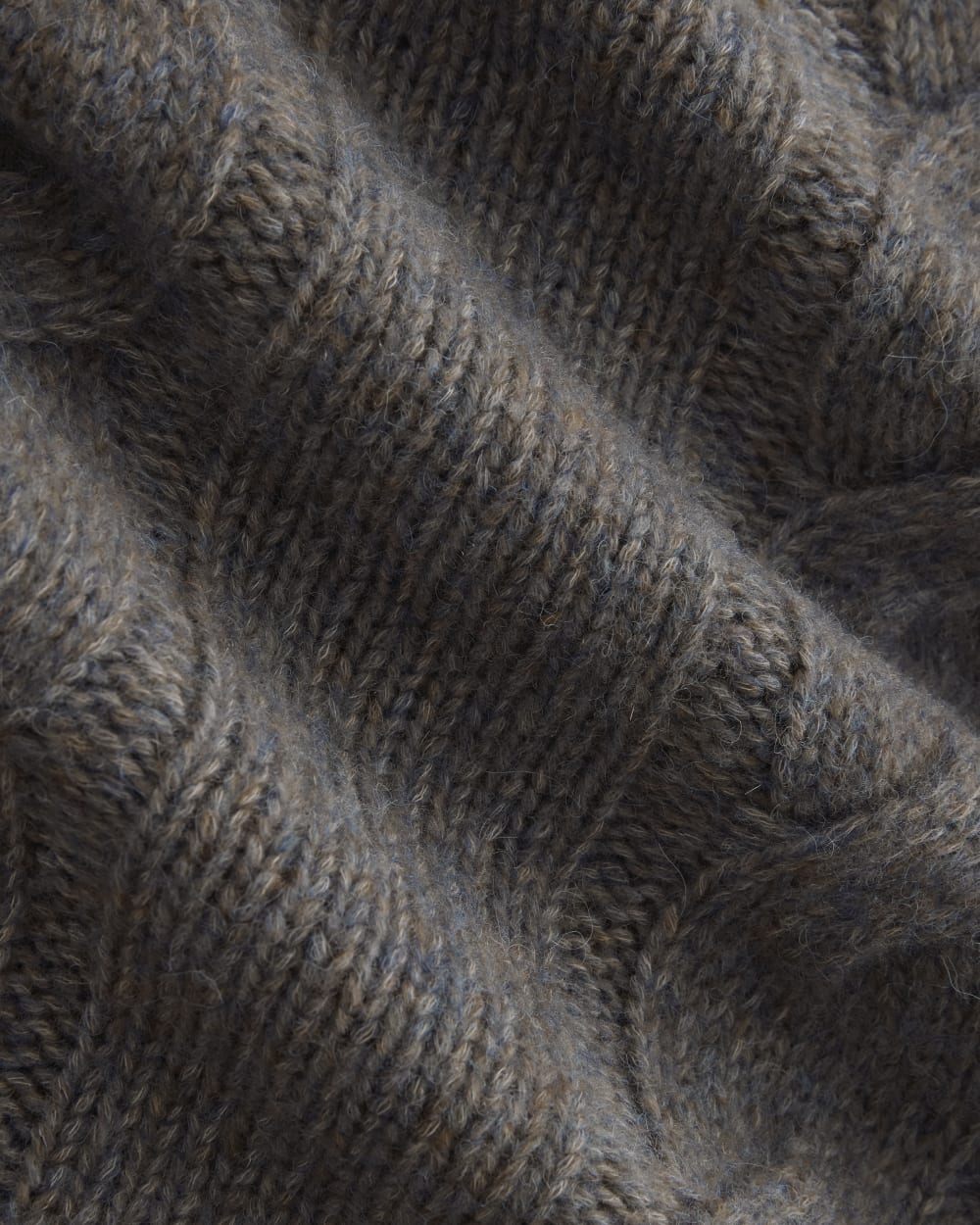 Cloud Cable V-Neck Sweater in Blue Multi Twist — detail view