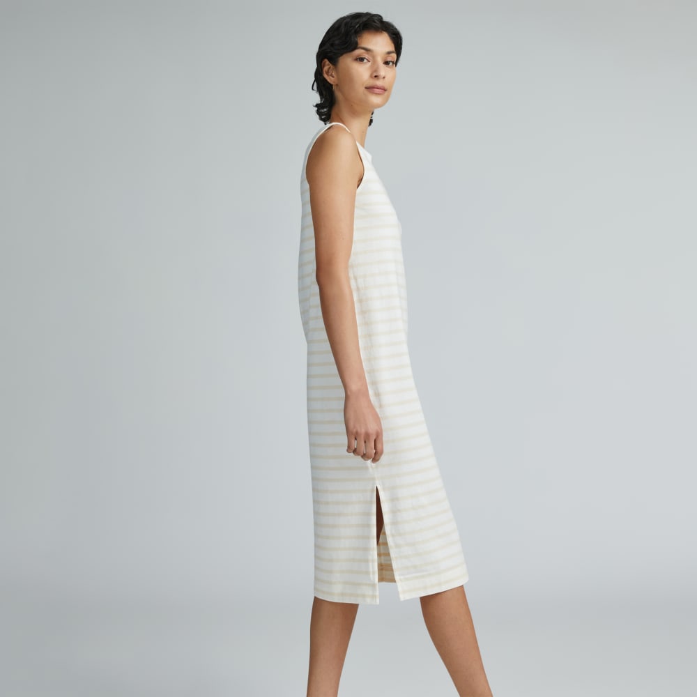 The Weekend Tank Dress in Brazilian Sand / Canvas Tan — detail view