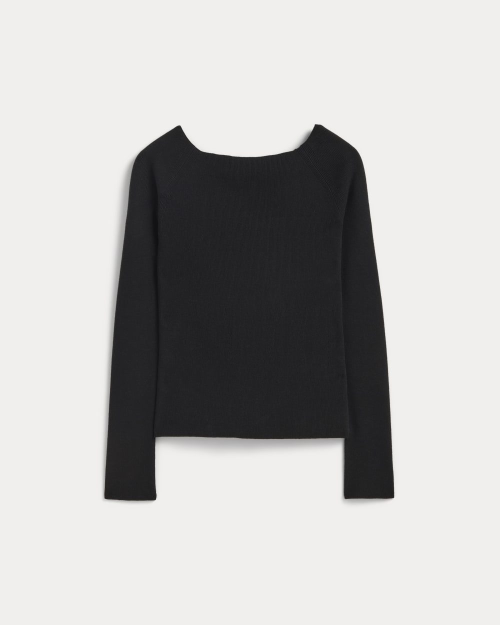 The Knit Boatneck Top in Black — alternate view