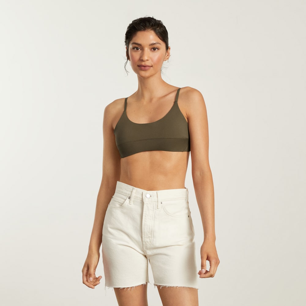 The Scoop-Neck Bikini Top in Beech — detail view