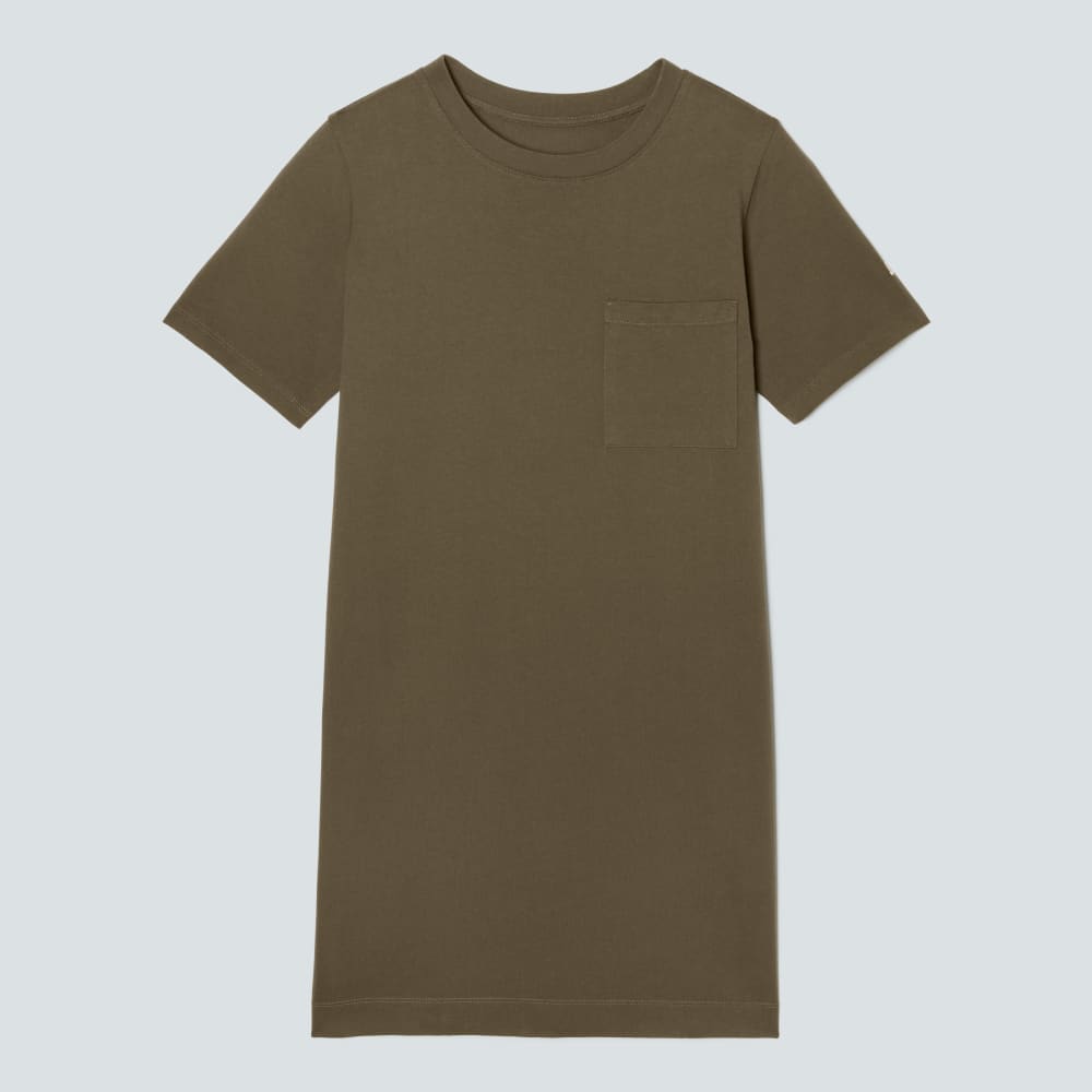 The Organic Cotton Weekend Tee Dress in Beech — front view