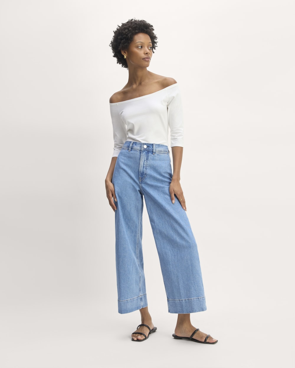 The Form Off-Shoulder Top in White — detail view