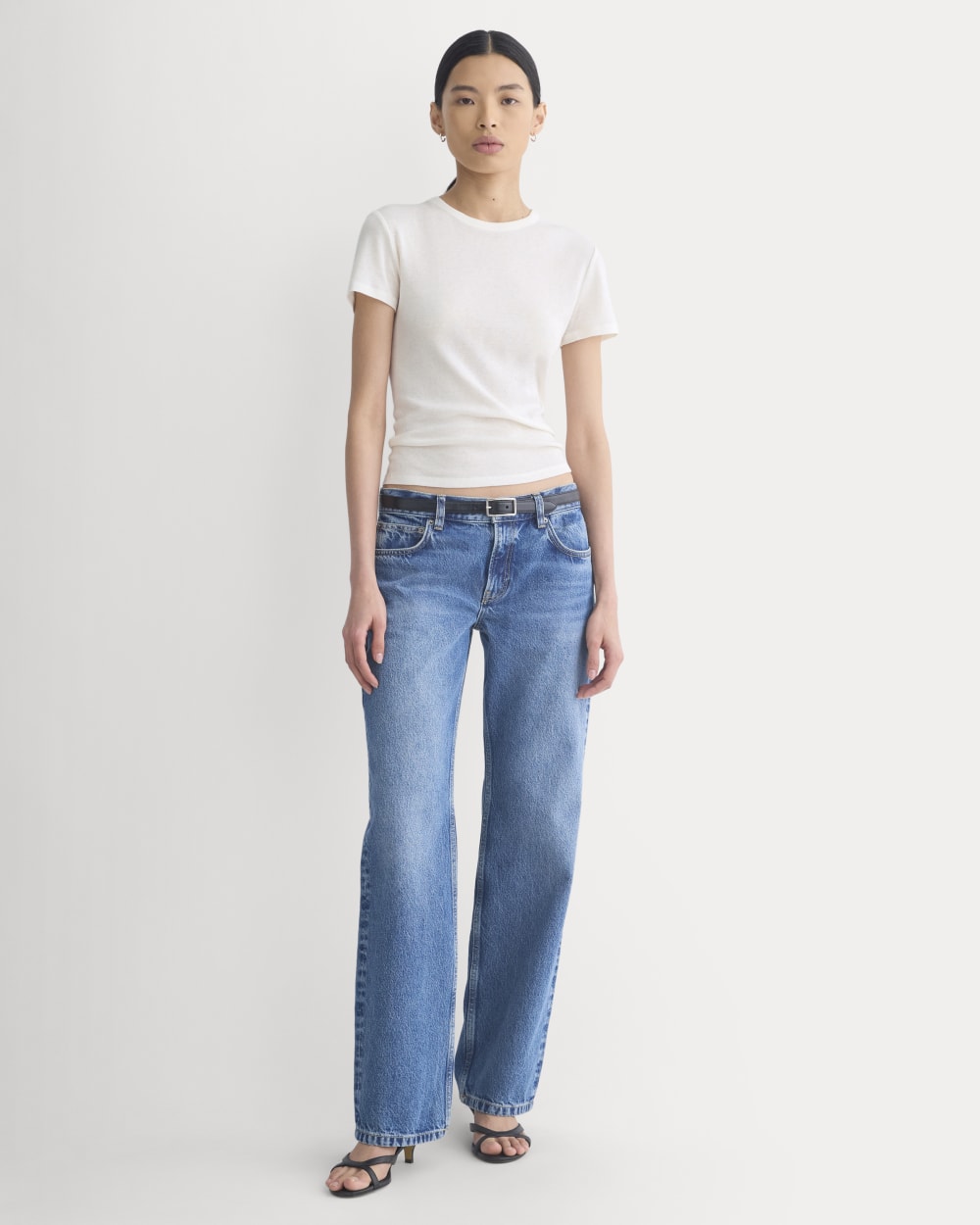 Tissue Short-Sleeve Crew in Bone — detail view