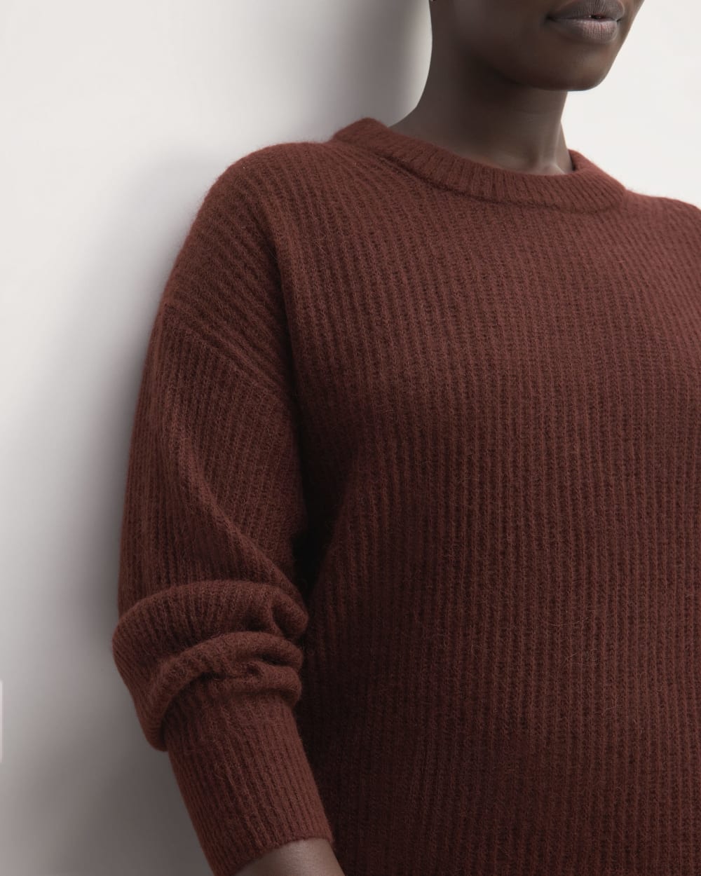 The Cocoon Crew in Alpaca in Burgundy — detail view