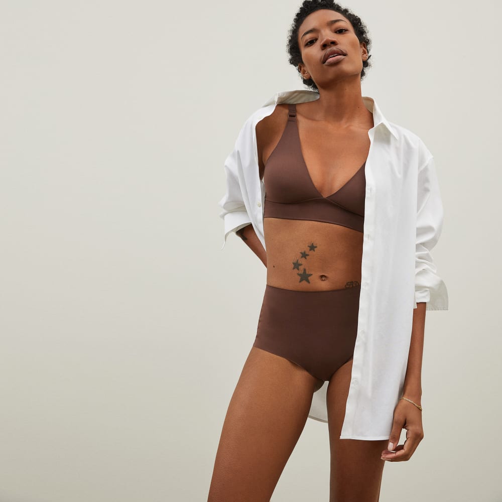 The Invisible High-Rise Hipster in Dark Tan — front view