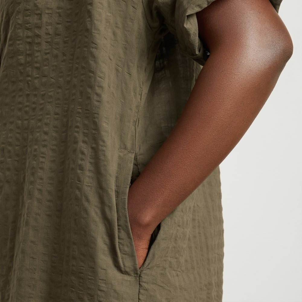 The Caftan Dress in Beech — detail view