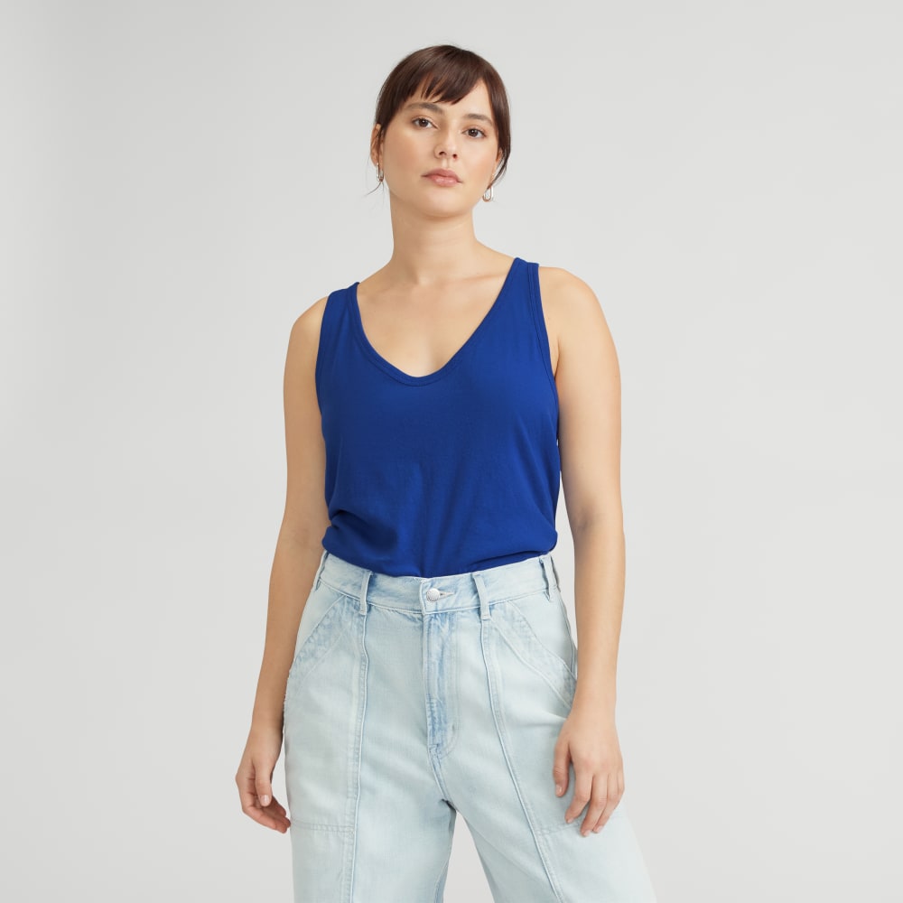 The Air Cami in Mazarine Blue — front view