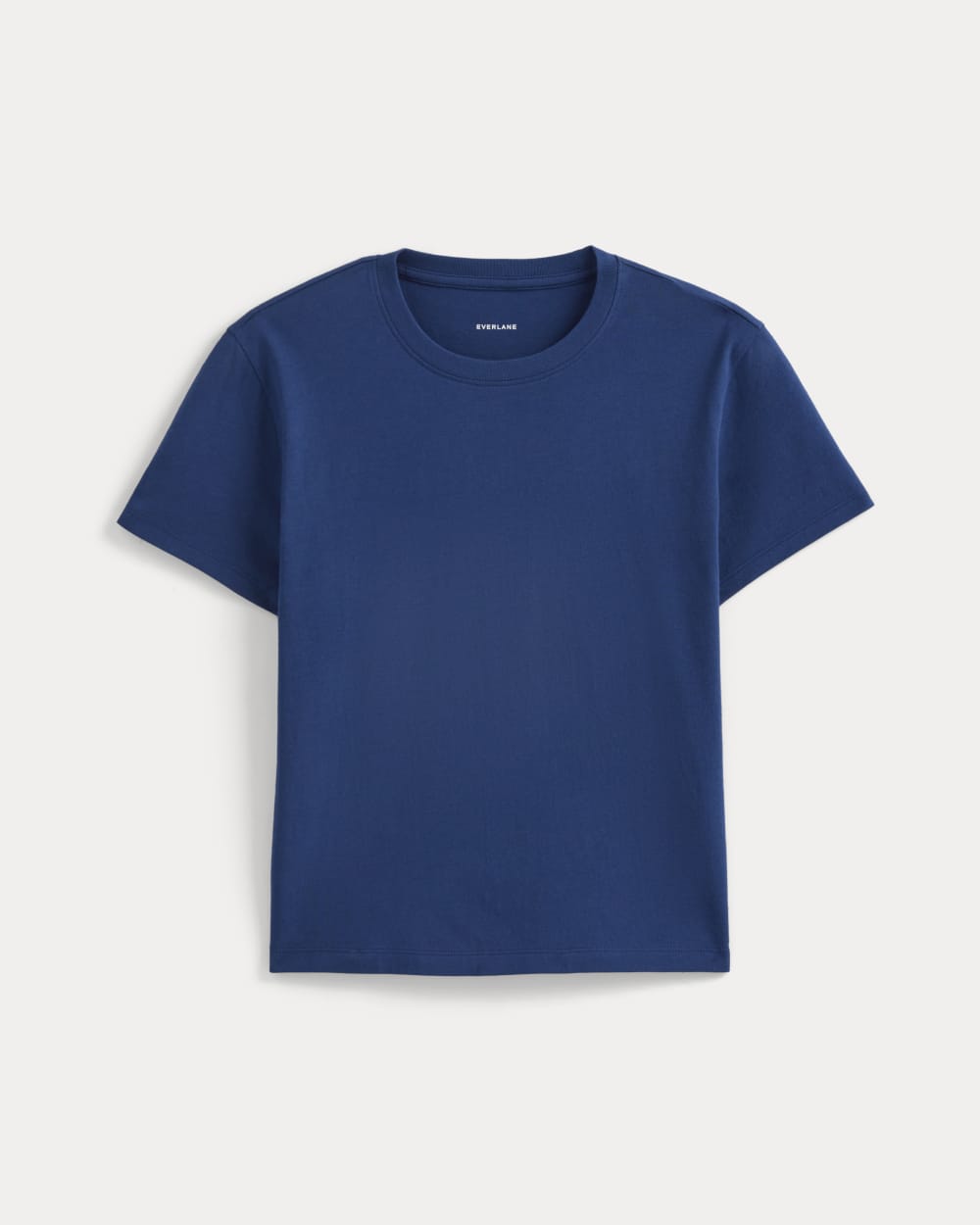 The Box-Cut Tee in Essential Cotton in Estate Blue — alternate view