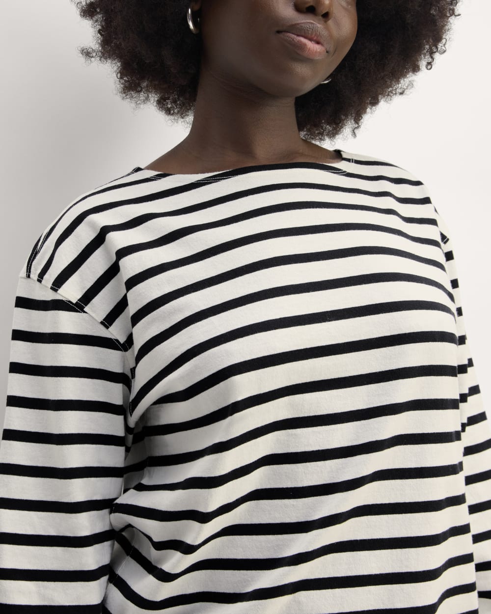 The Mariner Dress in Bone / Black — detail view
