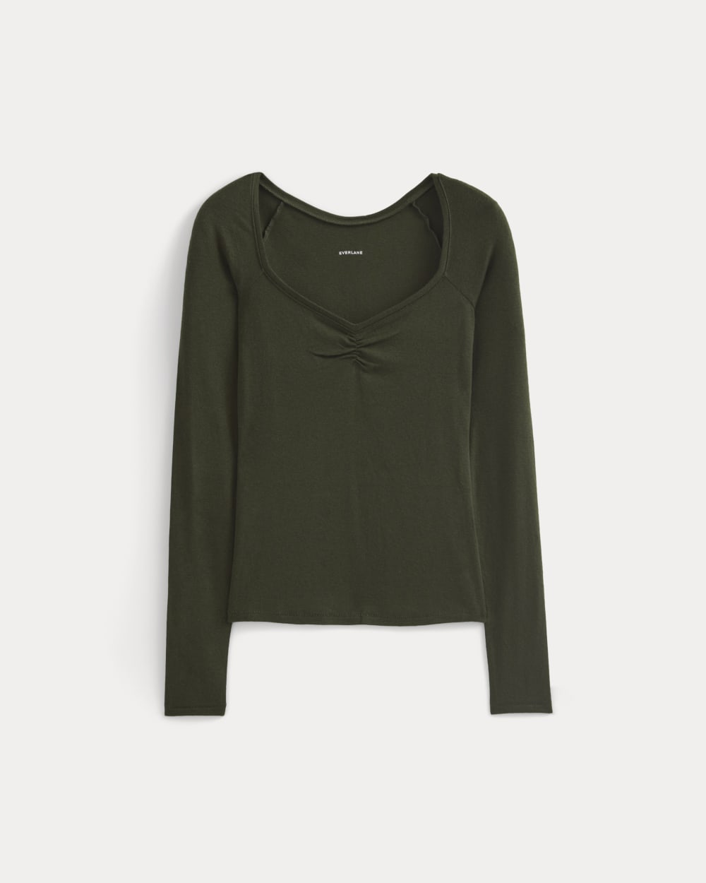 Sweetheart-Neck Top in Butterluxe in Dark Green — alternate view